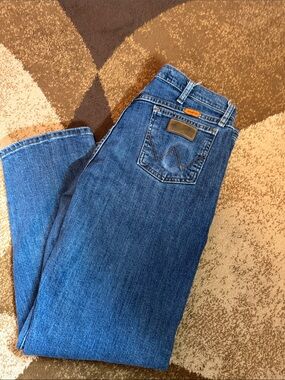 Wrangler FR Men’s Jeans in Medium Blue Denim 36x30
